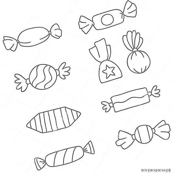 Раскраска конфеты