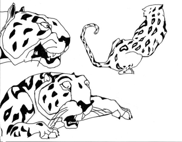 Рисуем леопарда с детьми