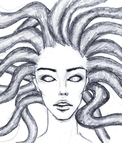 Медуза Горгона рисунок в полный рост