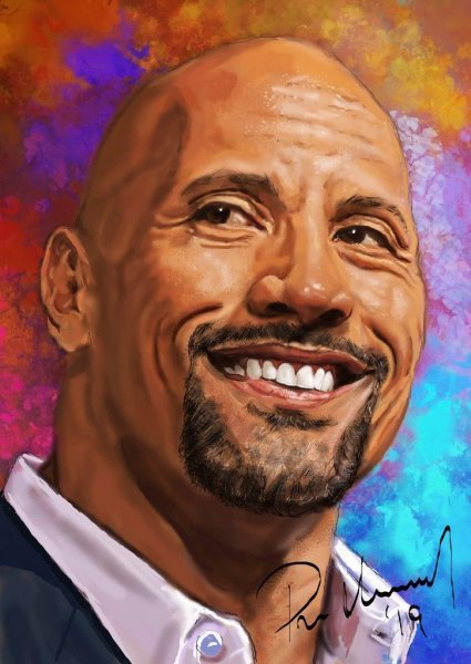 Дуэйн Джонсон рисунок