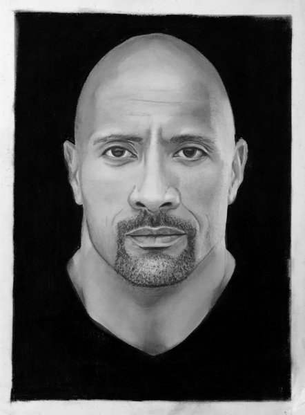 Дуэйн Джонсон рисунок карандашом