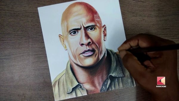 Дуэйн Джонсон рисунок