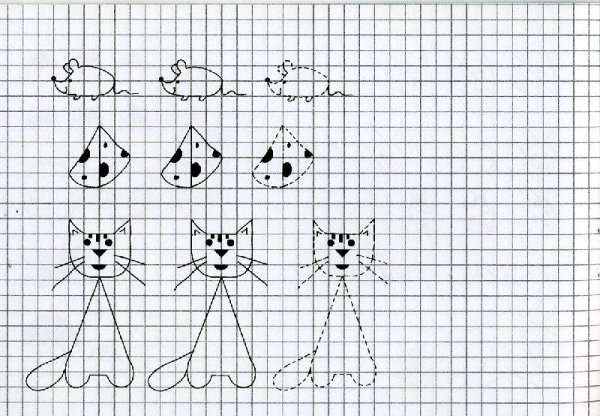 Рисование по клеткам карандашом