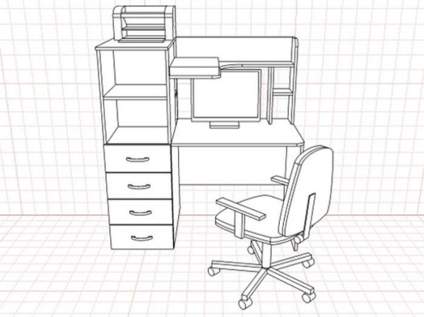 Компьютерный стол раскраска