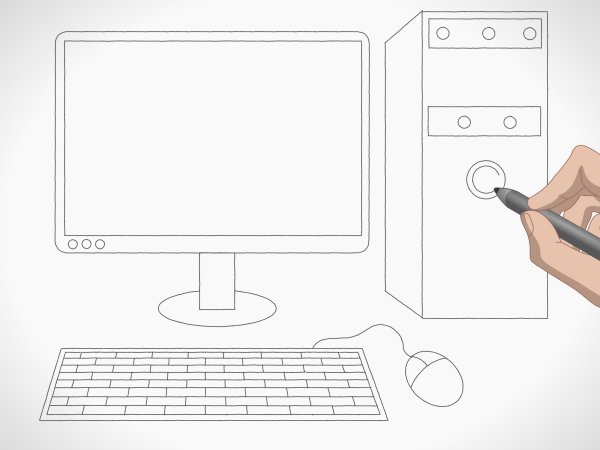 Компьютер эскиз