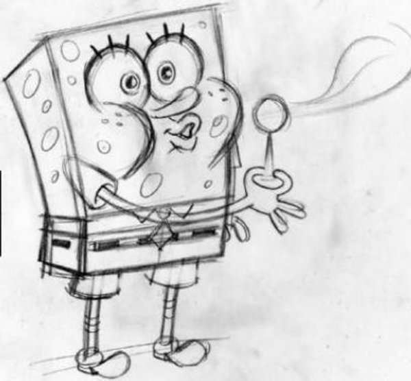 Раскраска губка Боб легко