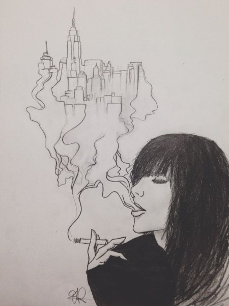 Курение рисунок карандашом