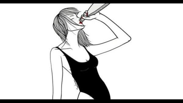 Пьяная девушка рисунок карандашом