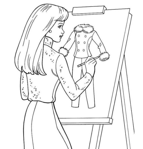 Раскраска профессия парикмахер