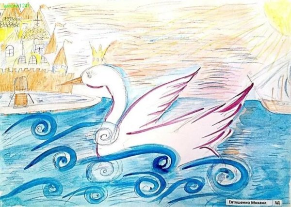 Сказка о царе Салтане рисунок карандашом