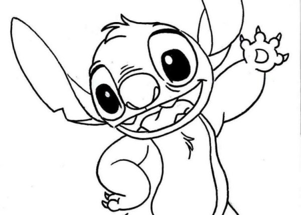 Разрисовка Стича карандашом