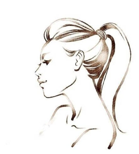 Профиль девушки каранаш