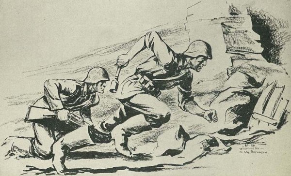 Раненый солдат рисунок