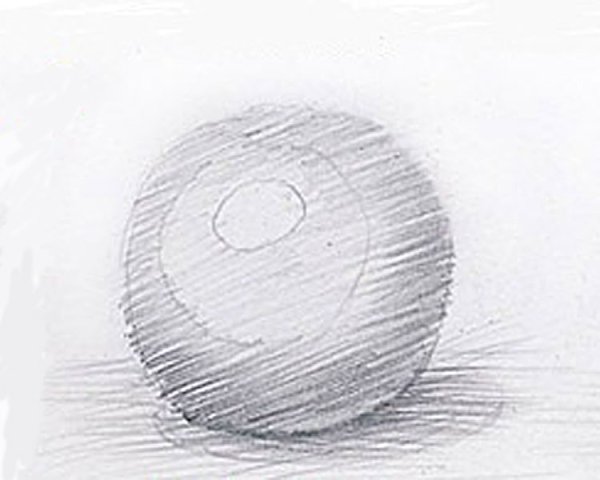 Штриховка шара карандашом