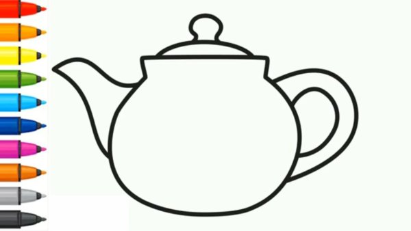 Посуда раскраска для детей