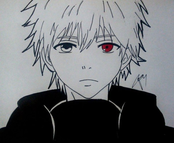 Рисовка аниме Токийский гуль