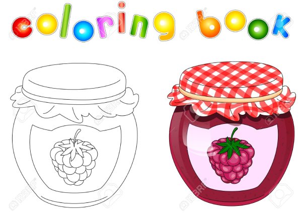 Банка варенья раскраска