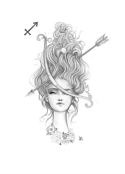 Стрелец рисунок карандашом