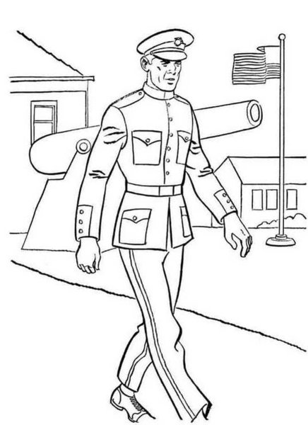 Солдат раскраска для детей