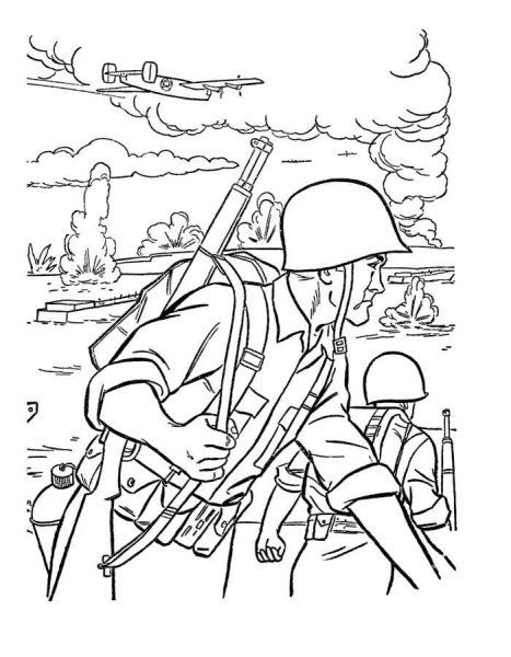 Солдат раскраска