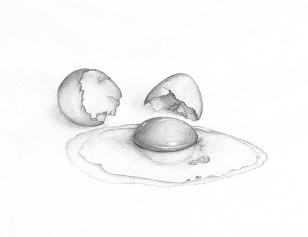 Нарисовать яйцо карандашом