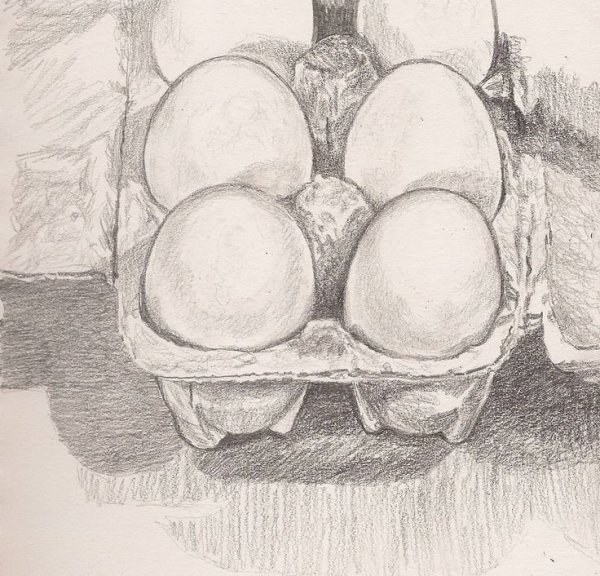 Яйцо карандашом