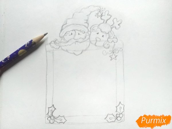 Украшение письму деду Морозу карандашами