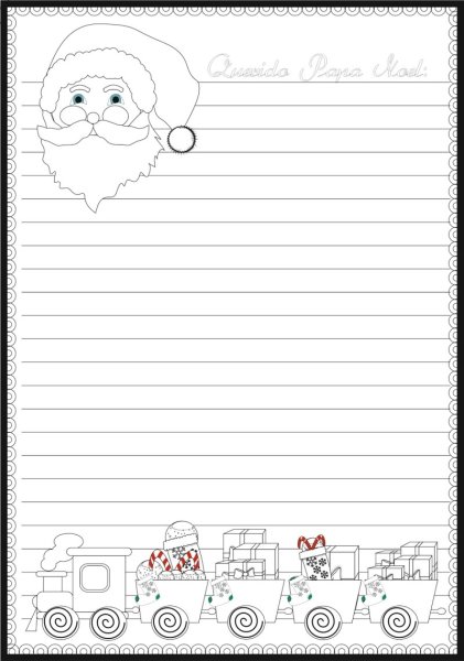 Письмо деду Морозу черно белое