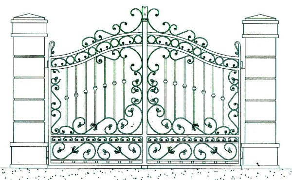 Кованые ворота эскизы