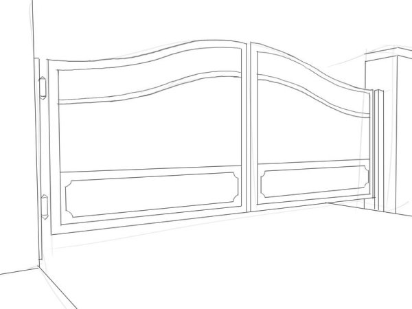 Ворота откатные кованые узоры схема