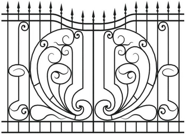 Деревянные ворота рисунок
