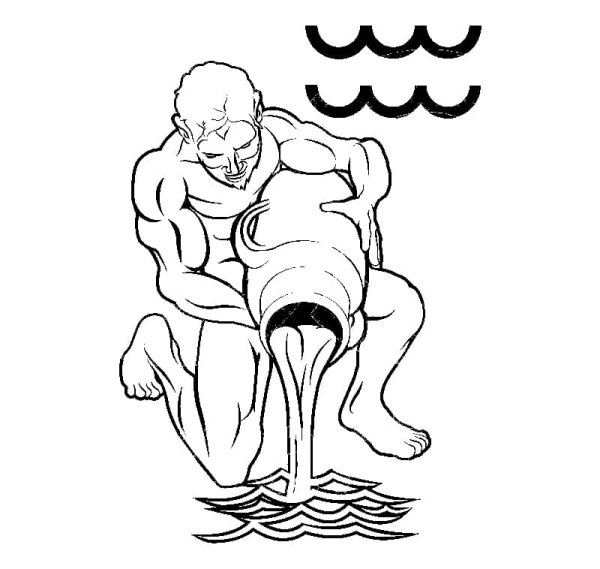 Знак зодиака Водолей карандашом