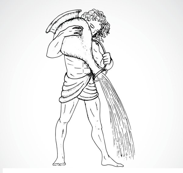 Знак Водолей для выжигания