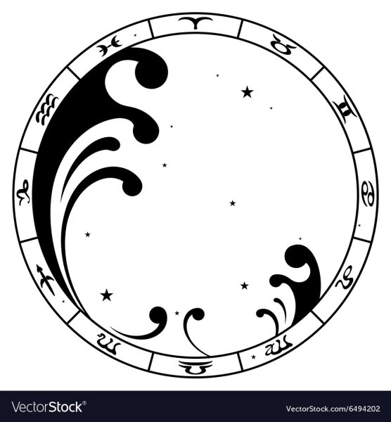 Водолей знак зодиака вектор чб