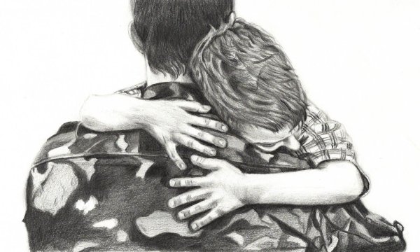 Мама и сын рисунок