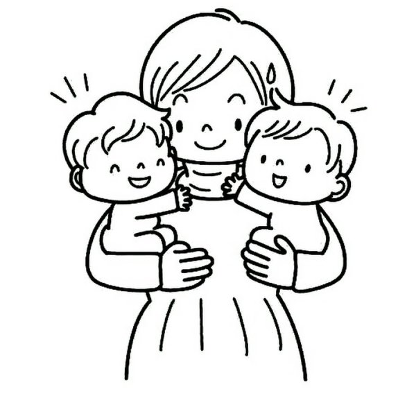 Мать с ребенком раскраска для детей