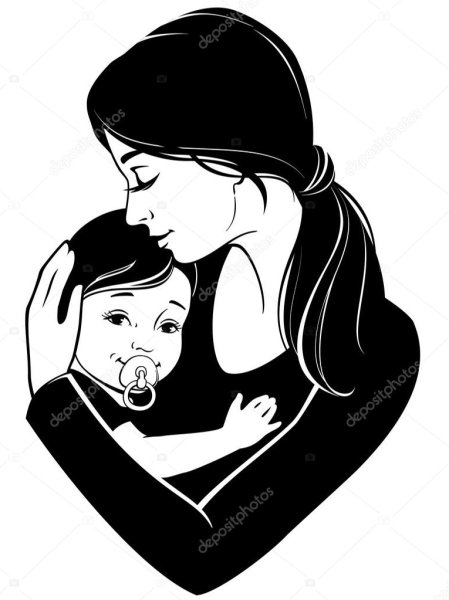 Мать и дитя вектор