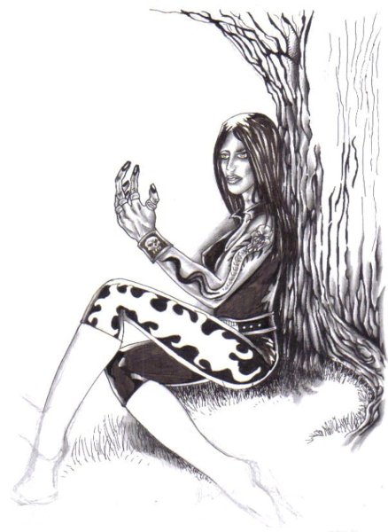 Ведьма рисунок карандашом