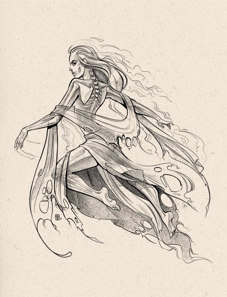 Поэтапное рисование ведьмы