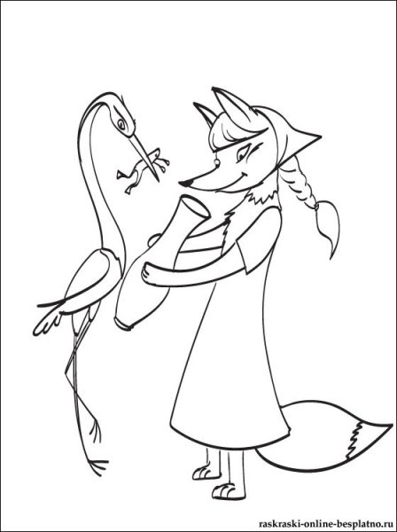 Рисунок к сказке лиса и журавль