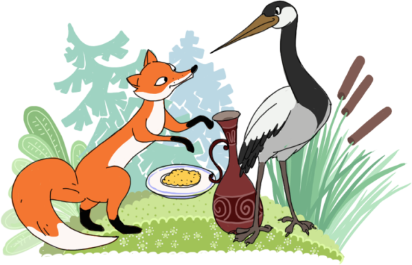 Лиса и журавль задания для детей