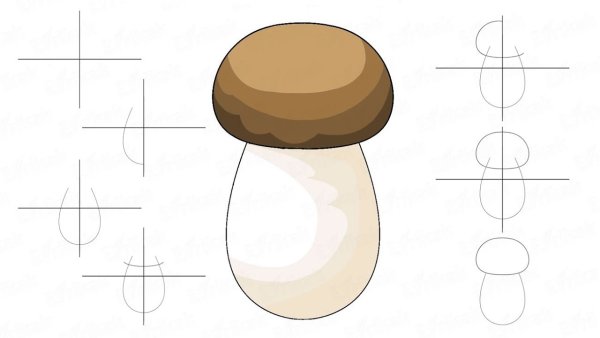 Как нарисовать гриб