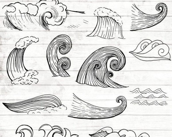 Волны карандашом
