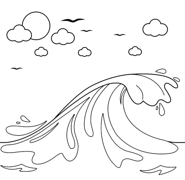 Волны рисунок карандашом