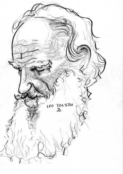 Портрет Льва Николаевича Толстого чб