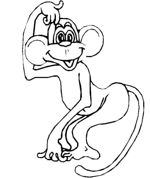 Мартышка и очки раскраска