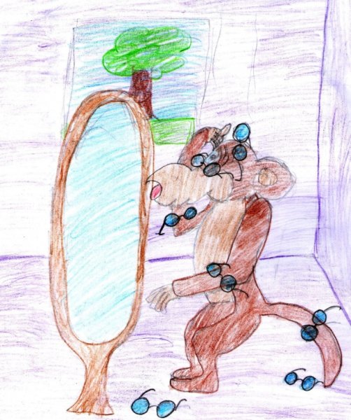 Рисунок к басне Крылова мартышка и очки 3 класс