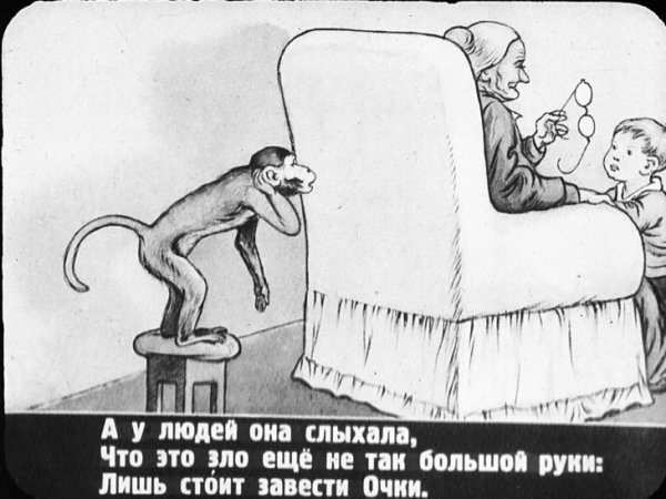 Мартышка и очки рисунок