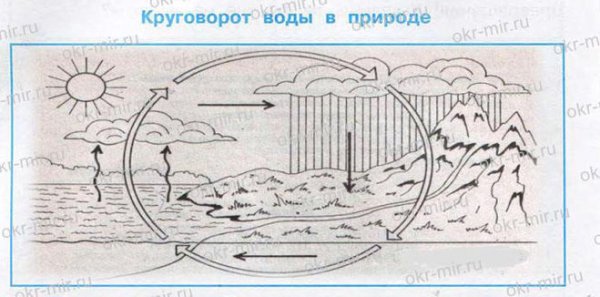 Круговорот воды в природе схема для детей