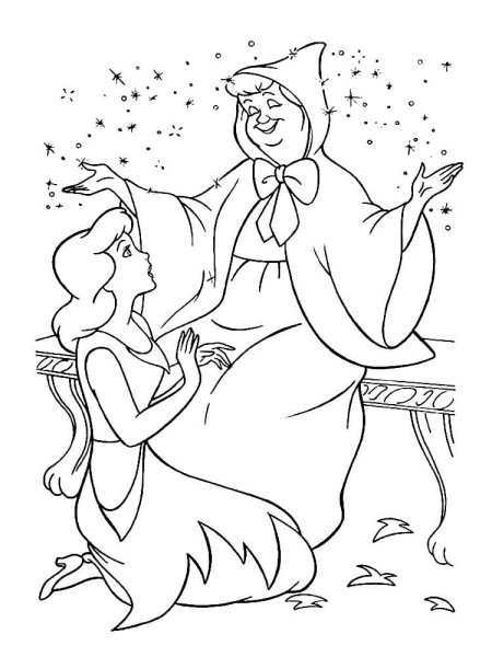 Раскраска из сказки Золушка